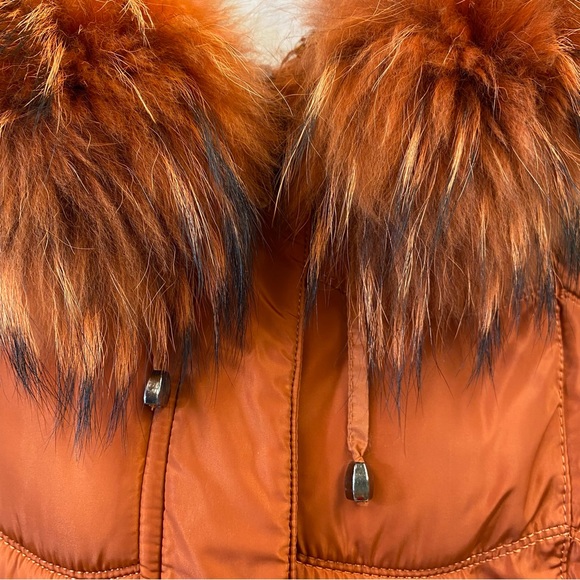 Olanmear Terracotta Color Puffer Jacket With Detachable Hood Fur Size 2XL - Picture 5 of 14